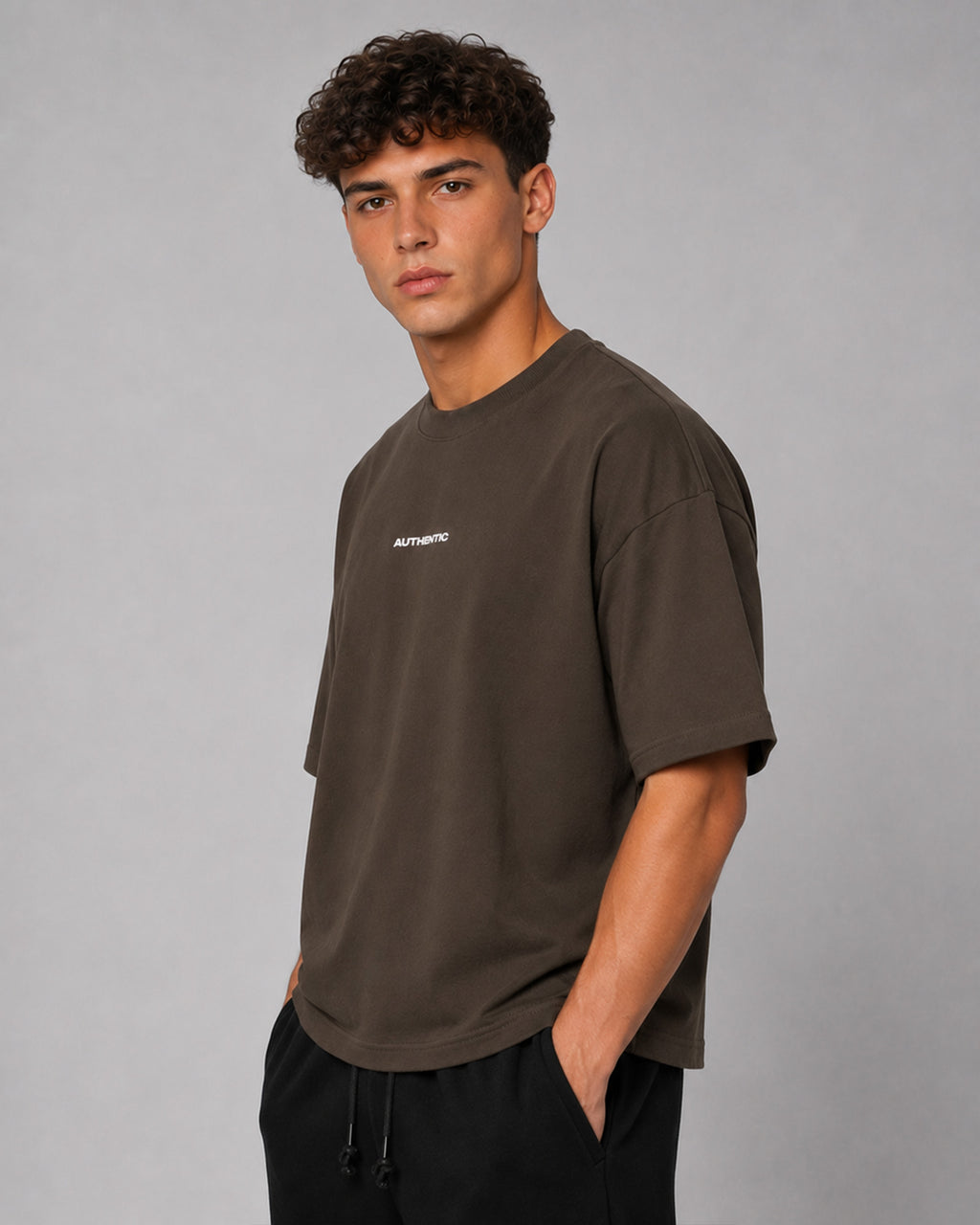 AUTHENTIC Oversized T-Shirt — Brown
