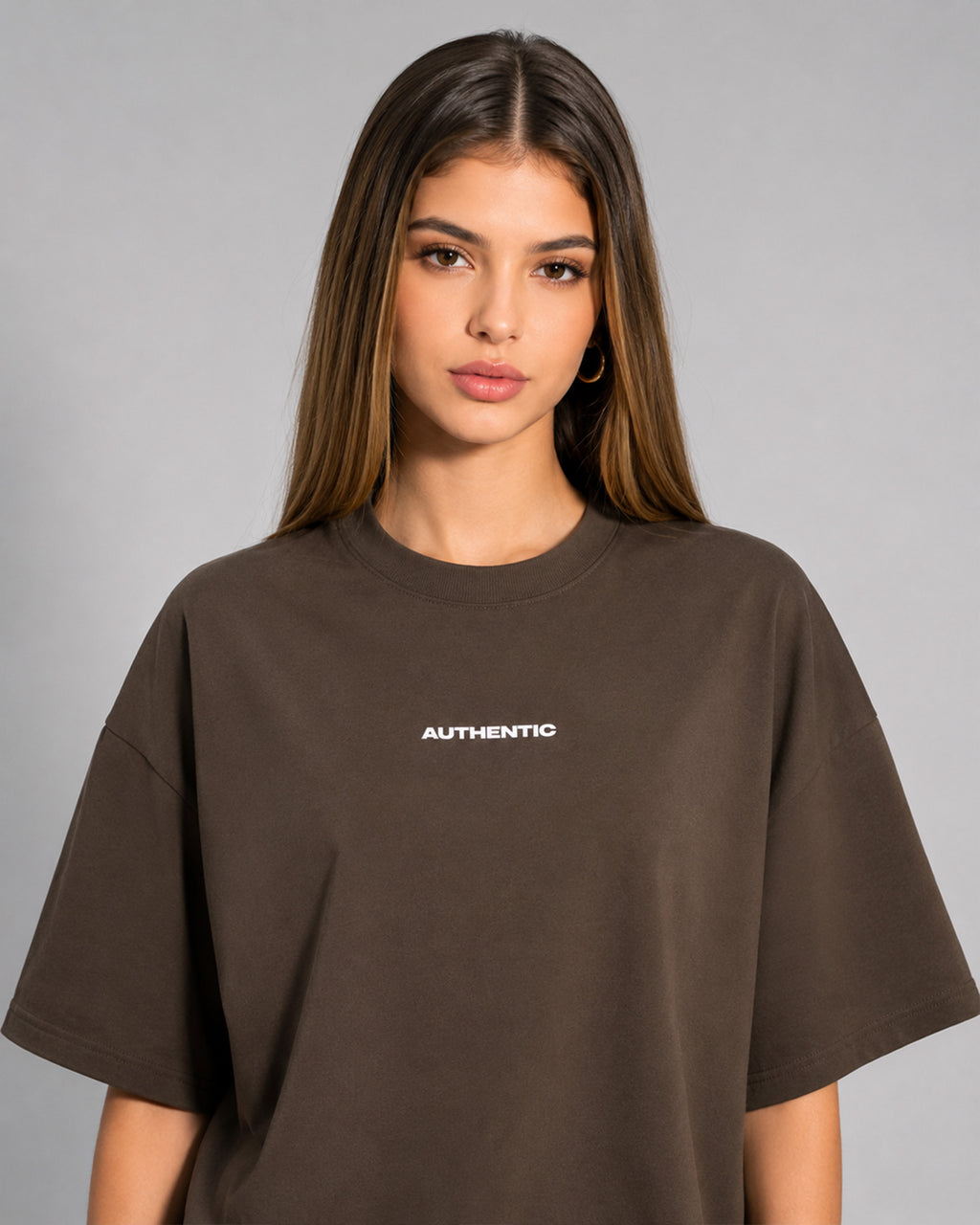 AUTHENTIC Oversized T-Shirt — Brown