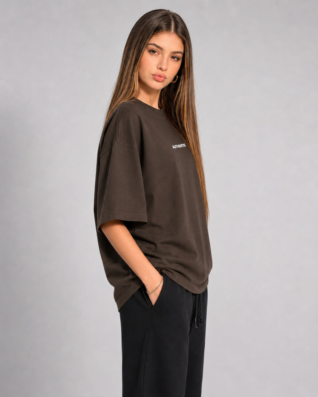 AUTHENTIC Oversized T-Shirt — Brown