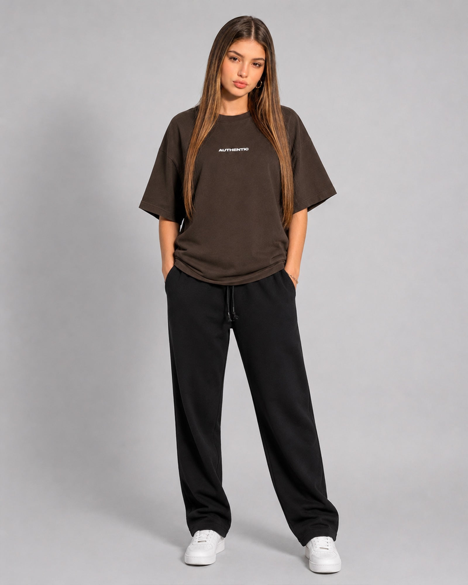 AUTHENTIC Oversized T-Shirt — Brown